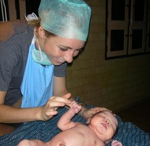 Nursing a baby