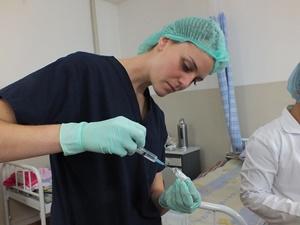 Nursing a baby